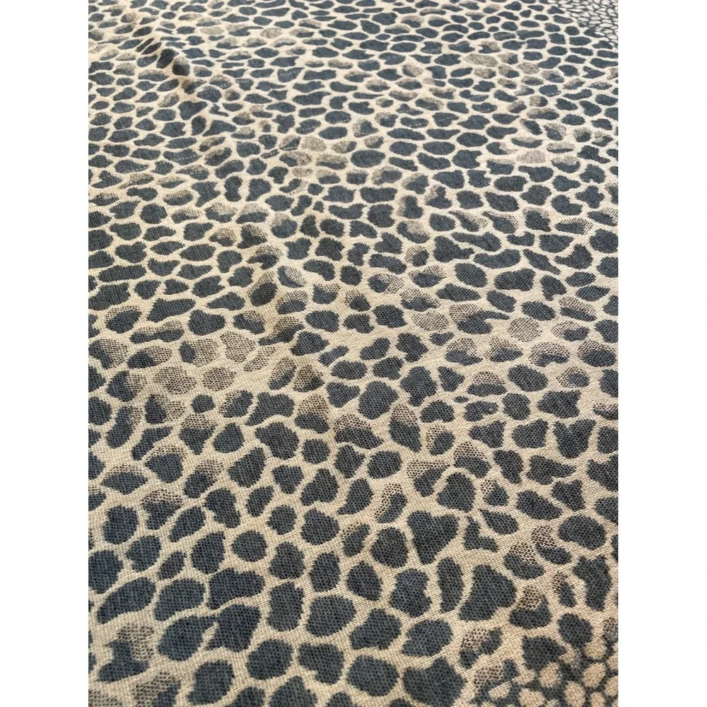 Women's Leopard Print Scarf Shawl Neutral Tones‎ Fringe Accent